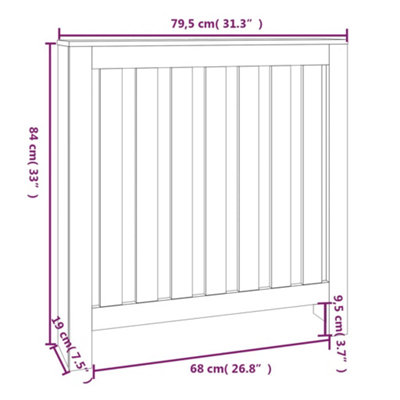 Radiator Cover 79.5x19x84 cm Solid Wood Pine - 8