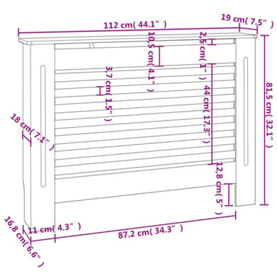 Radiator Cover Anthracite 112x19x81.5 cm MDF - 8