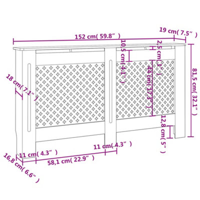 Radiator Cover Anthracite 152x19x81.5 cm MDF - 8