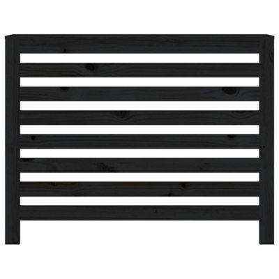 Radiator Cover Black 108.5x19x84 cm Solid Wood Pine - 5