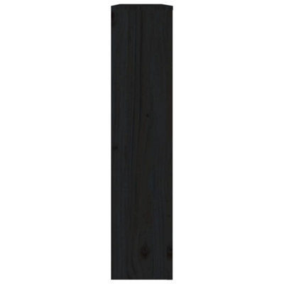 Radiator Cover Black 108.5x19x84 cm Solid Wood Pine - 6