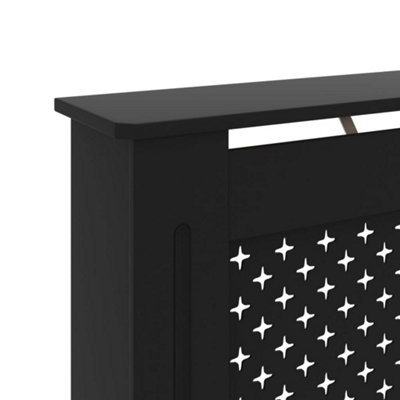 RADIATOR COVER BLACK 112X19X81.5 CM MDF