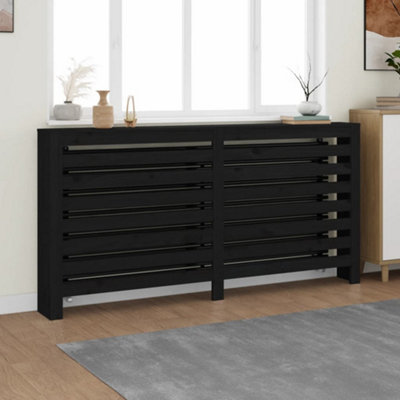 Radiator Cover Black 169x19x84 cm Solid Wood Pine