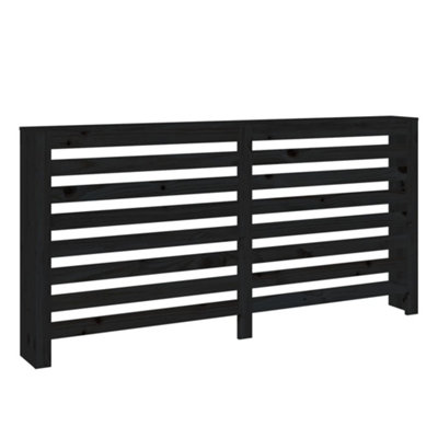 Radiator Cover Black 169x19x84 cm Solid Wood Pine