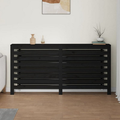 Radiator Cover Black 169x19x84 cm Solid Wood Pine - 3