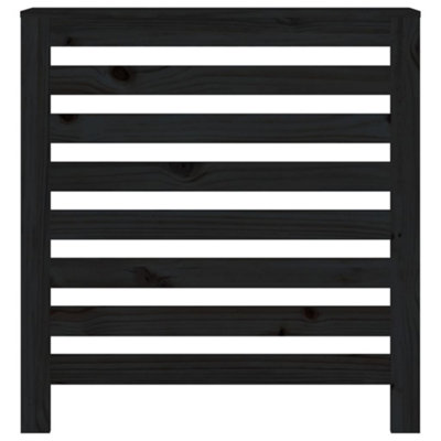 Radiator Cover Black 79.5x19x84 cm Solid Wood Pine - 5