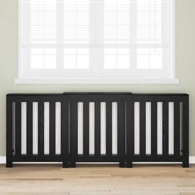 Radiator Cover Black Oak 205 x 21.5 x 83.5 cm