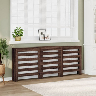 RADIATOR COVER BROWN OAK 205X21.5X83.5 CM ENGINEERED WOOD