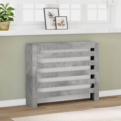 Radiator Cover Concrete Grey 104x20x82 cm Engineered Wood