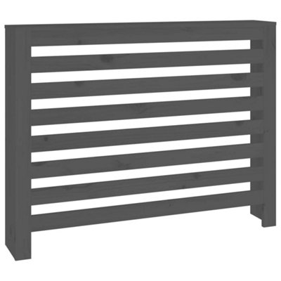 Radiator Cover Grey 108.5x19x84 cm Solid Wood Pine
