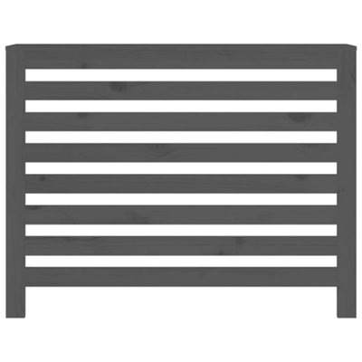 Radiator Cover Grey 108.5x19x84 cm Solid Wood Pine - 5