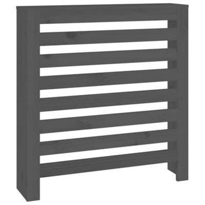 Radiator Cover Grey 79.5x19x84 cm Solid Wood Pine