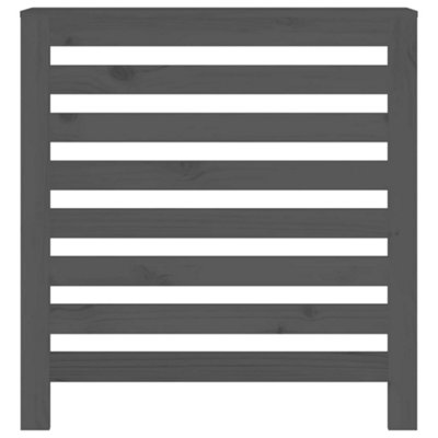 Radiator Cover Grey 79.5x19x84 cm Solid Wood Pine - 5