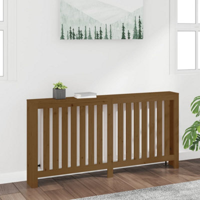 Radiator Cover Honey Brown 169x19x84 cm Solid Wood Pine