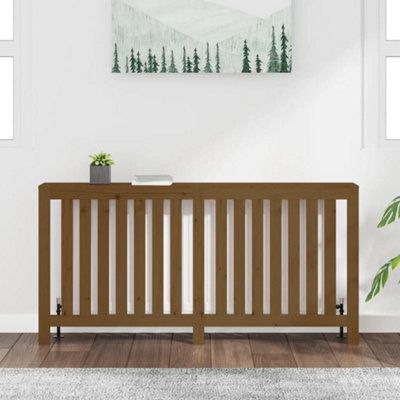 Radiator Cover Honey Brown 169x19x84 cm Solid Wood Pine - 3