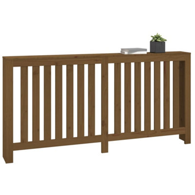 Radiator Cover Honey Brown 169x19x84 cm Solid Wood Pine - 4