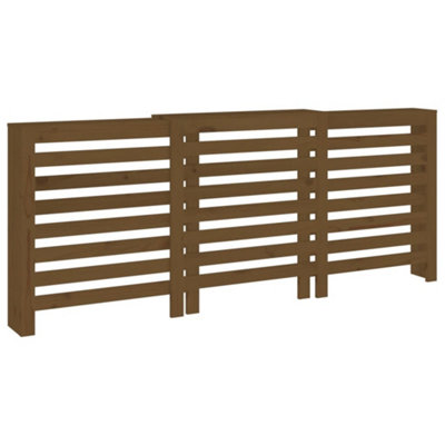 Radiator Cover Honey Brown 210x21x85 cm Solid Wood Pine