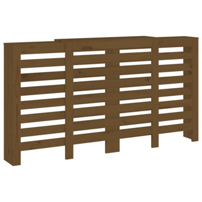 Radiator Cover Honey Brown 210x21x85 cm Solid Wood Pine - 7