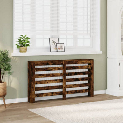 RADIATOR COVER SMOKED OAK 149X20X82 CM ENGINEERED WOOD