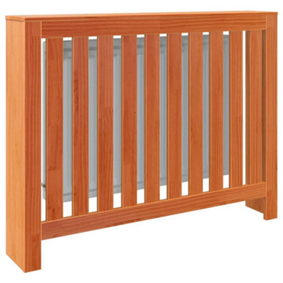 Radiator Cover Wax Brown 108.5x19x84 cm Solid Wood Pine - 4