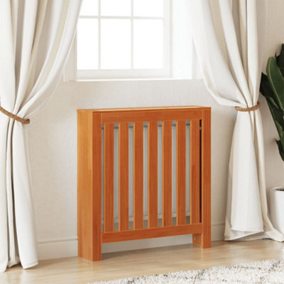 Radiator Cover Wax Brown 79.5x19x84 cm Solid Wood Pine - 3