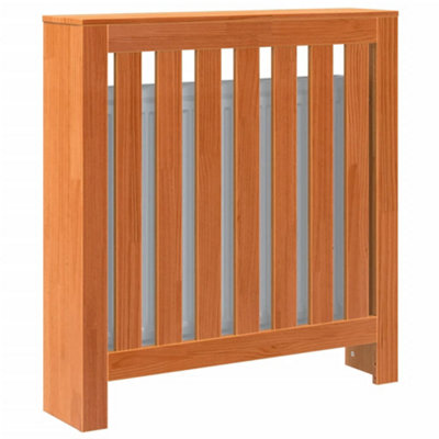 Radiator Cover Wax Brown 79.5x19x84 cm Solid Wood Pine - 4