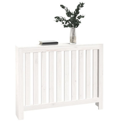 Radiator Cover White 108.5x19x84 cm Solid Wood Pine - 4