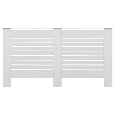 Radiator Cover White 152x19x81.5 cm MDF - Sturdy and Durable - 3