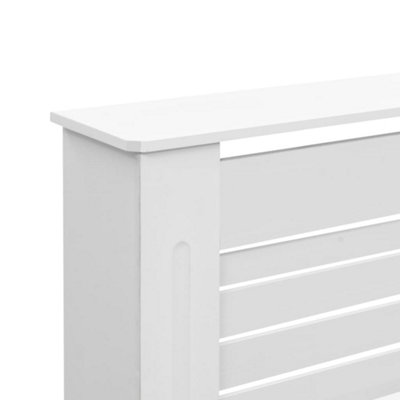 Radiator Cover White 152x19x81.5 cm MDF - Sturdy and Durable - 5