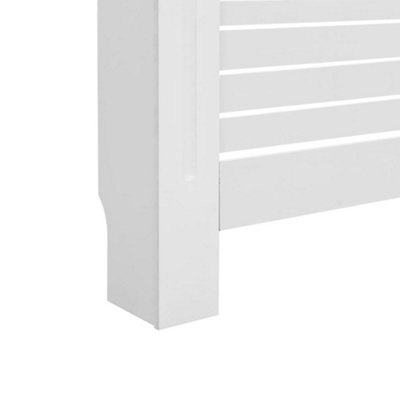 Radiator Cover White 152x19x81.5 cm MDF - Sturdy and Durable - 6