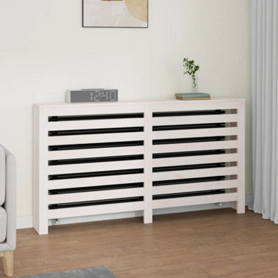 Radiator Cover White 153x19x84 cm Solid Wood Pine