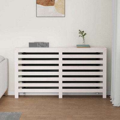 Radiator Cover White 153x19x84 cm Solid Wood Pine - 3