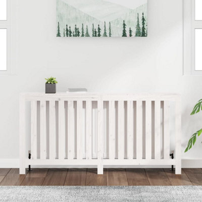 Radiator Cover White 169x19x84 cm Solid Wood Pine - 3