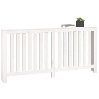 Radiator Cover White 169x19x84 cm Solid Wood Pine - 4