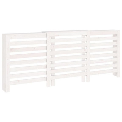 Radiator Cover White 210x21x85 cm Solid Wood Pine
