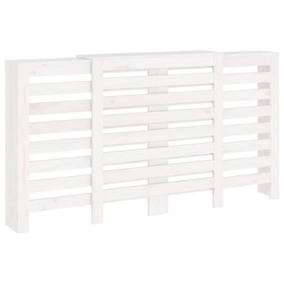 Radiator Cover White 210x21x85 cm Solid Wood Pine - 7