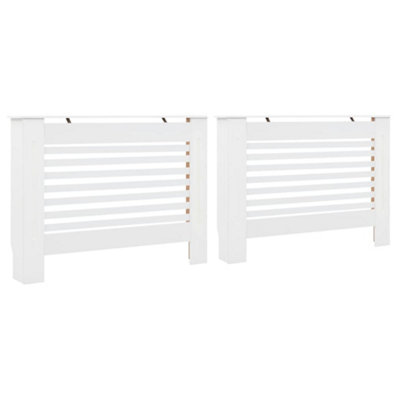RADIATOR COVERS 2 PCS WHITE 112X19X81.5 CM MDF