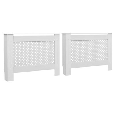 Radiator Covers 2 pcs White 112x19x81.5 cm MDF