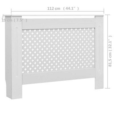Radiator Covers 2 pcs White 112x19x81.5 cm MDF - 8