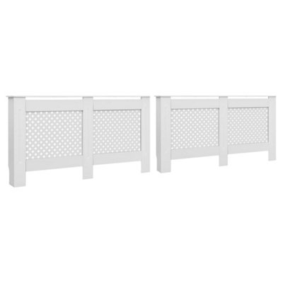 Radiator Covers 2 pcs White 152x19x81.5 cm MDF