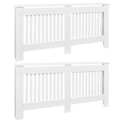 Radiator Covers 2 pcs White MDF 172 cm