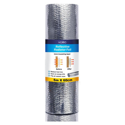 Radiator Foil Roll with Thermal Insulation Bubbles (5M x 60cm) Energy ...