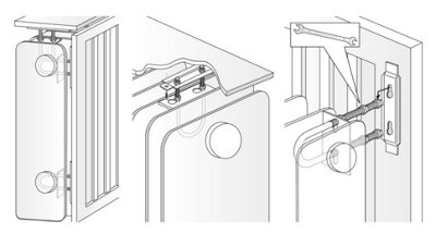 Radiator Hook Bracket (each) 18x19x4.5cm