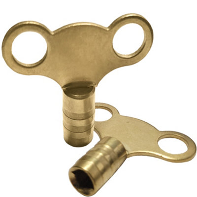 Radiator Key for Bleeding and Venting Radiators 5mm Heavy Duty Brass Plumbing Bleed Key valve key (Pack of 2) Free Delivery