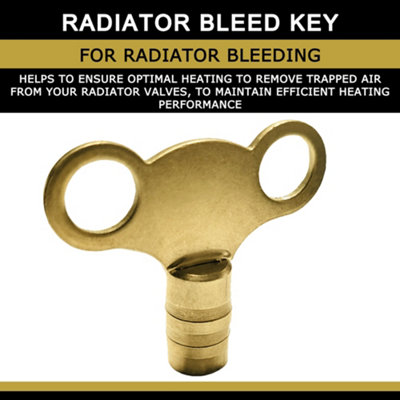 Radiator Key for Bleeding and Venting Radiators 5mm Heavy Duty Brass ...