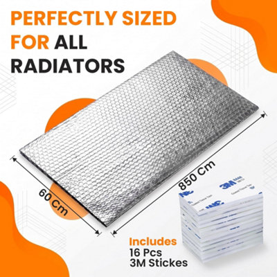 Radiator Reflector Foil Sheets 10M Water-Resistant UV Resistant Energy ...