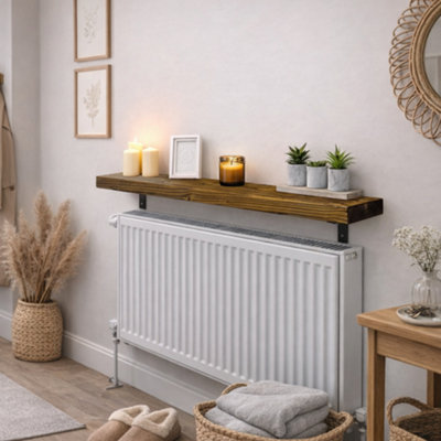 Radiator Shelf 15cm Deep Handmade Solid Board with Steel Brackets ...