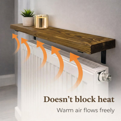 Radiator Shelf 15cm Deep Handmade Solid Board with Steel Brackets ...