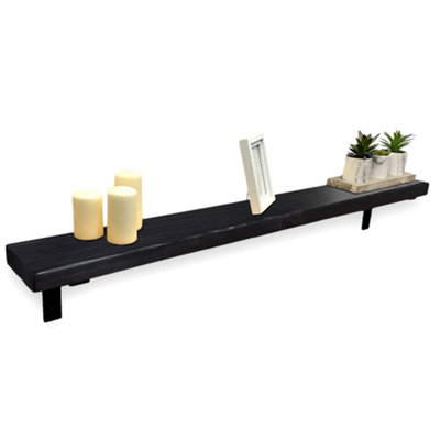 Radiator Shelf, Narrow Hallway Wall Board (Black, 90cm Long)