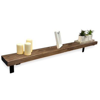 Radiator Shelf, Narrow Hallway Wall Board (Walnut, 90cm Long)